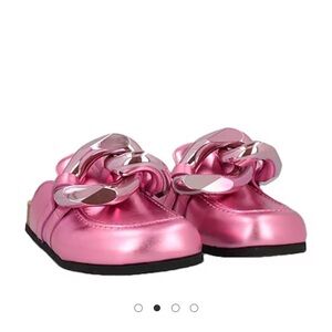 JW ANDERSON Pink Metallic Chain Loafer